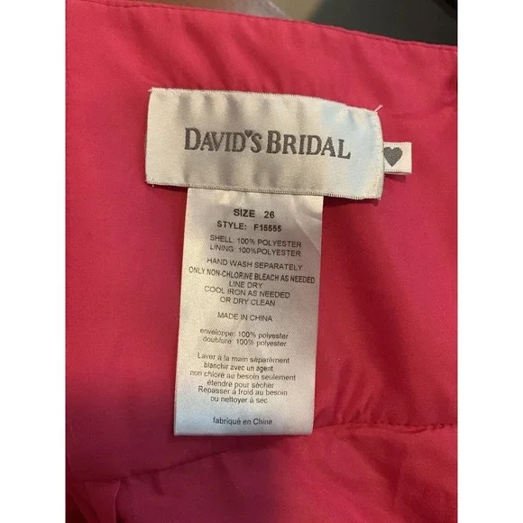 David's Bridal Pink Strapless Bridesmaid Dress Formal Occasion Gown - Picture 2 of 4